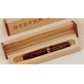 Maple/ Walnut Box & Tortoise Shell Pen Set